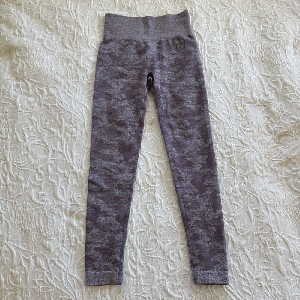 Gymshark Camo Seamless Purple Grey High Waisted Leggings Size Small